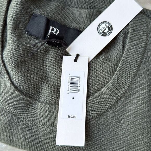 BANANA REPUBLIC ITALIAN MERINO CREW-NECK SWEATER grey size Small NWT - Picture 6 of 6